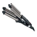 Tenacilla Triple para ondular el cabello BABYLISSPRO Triple Waver Titanio-Turmalina 1 Exclusivo rizador triple barril para ondas profesionales