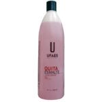 Quita esmalte oleoso premium profesional en botella rosa con acabado notable