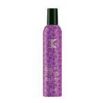 Exclusivo mousse moldeador Elastic Bomb morado para peinados con acabado profesional