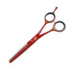 Tijeras entresacar de diseño exclusivo para peluquería profesional – rojo