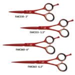 Tijeras de peluquería de diseño exclusivo en rojo brillante para profesionales